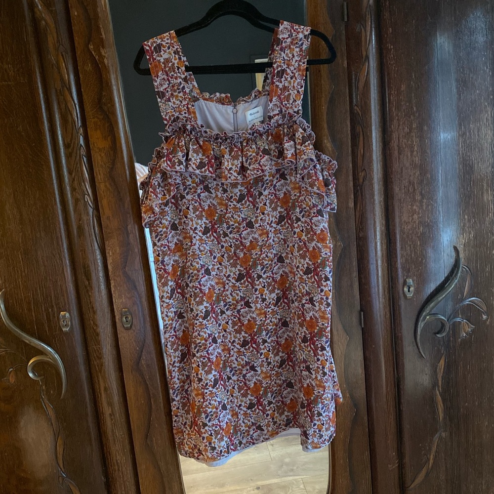 Madewell Rosalie Silk Floral Ruffle Dress Size 20